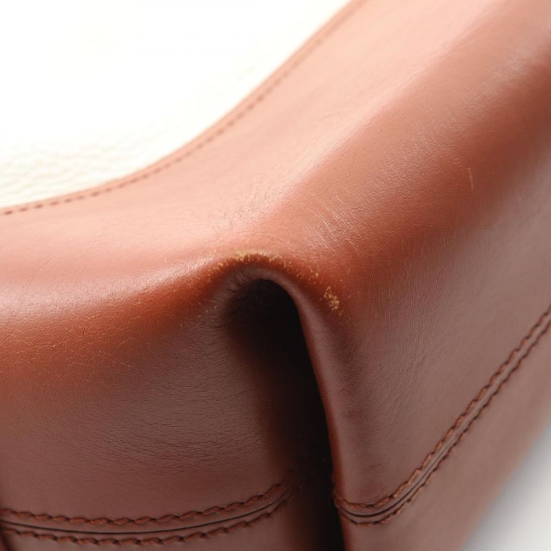 Fendi Shoulder Bag Pecan 8 Bn232 White Brown Nahibi Leather Tote — view 7