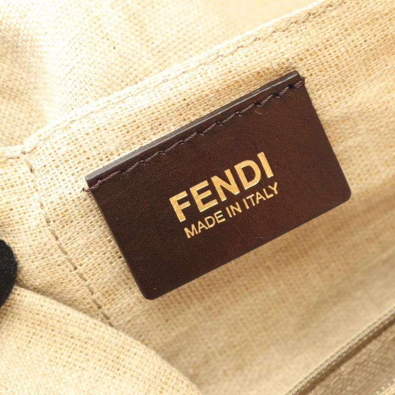Fendi Shoulder Bag Pecan 8 Bn232 White Brown Nahibi Leather Tote — view 3