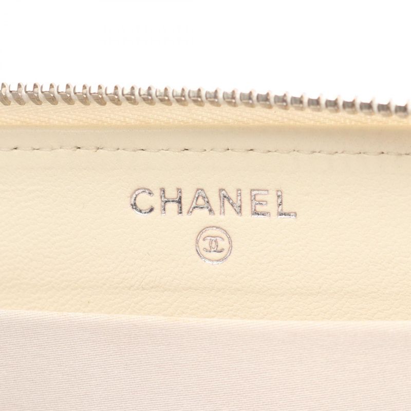 Chanel Round Long Wallet Coco Mark Black Leather — view 4