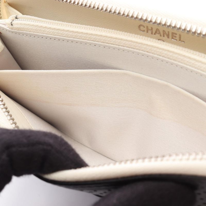 Chanel Round Long Wallet Coco Mark Black Leather — view 7