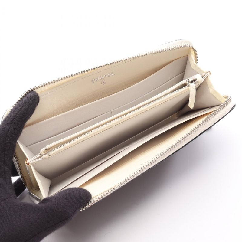 Chanel Round Long Wallet Coco Mark Black Leather — view 3