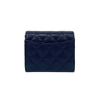 Chanel Quilted Coco Caviar Wallet Navy