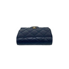 Chanel Quilted Coco Caviar Wallet Navy