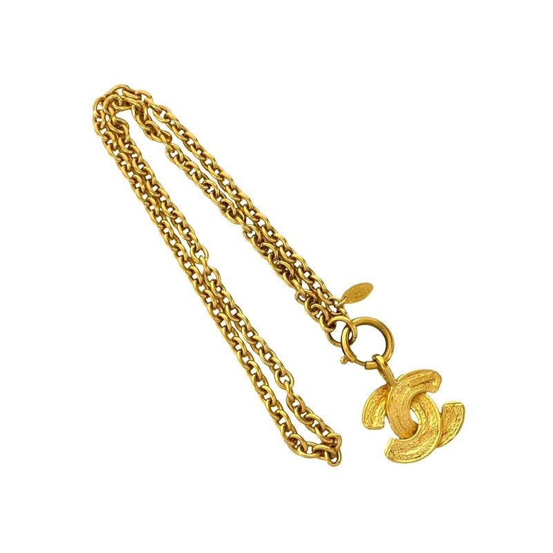 Chanel Vintage Coco Mark Motif GP Chain Necklace Pendant Accessory — view 5