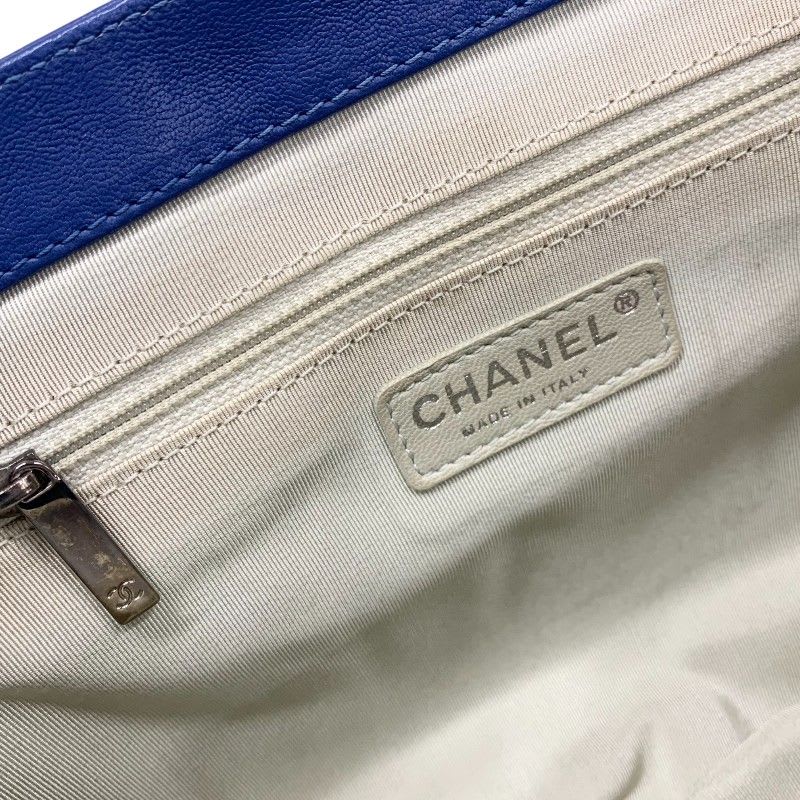 Chanel Bag Shoulder Blue Silver Single Flap Chain