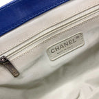 Chanel Bag Shoulder Blue Silver Single Flap Chain