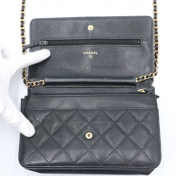 Chanel Quilted Caviar Leather Chain Shoulder Bag — view 6