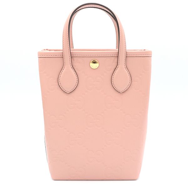Gucci Pink Leather GG Super Mini 2-Way Handbag — view 2