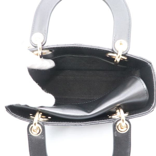 Christian Dior Black Lambskin Lady My ABCDior Bag Small Handbag — view 7