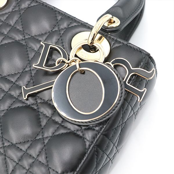 Christian Dior Black Lambskin Lady My ABCDior Bag Small Handbag — view 6