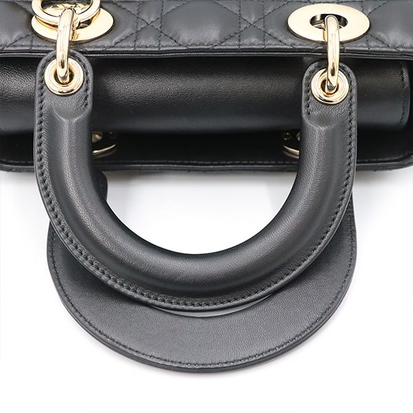 Christian Dior Black Lambskin Lady My ABCDior Bag Small Handbag — view 5