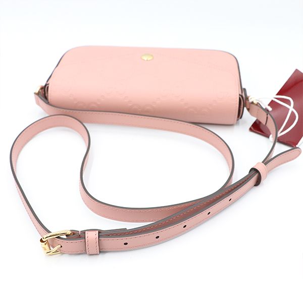 Gucci Pink Leather GG Super Mini Shoulder Bag — view 6