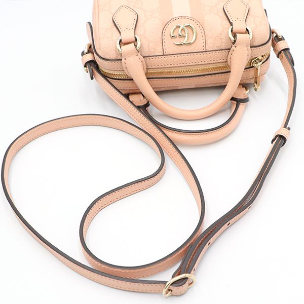 Gucci Pink GG Supreme Ophidia 2-Way Mini Bag — view 5