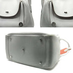 Hermes Lindy 34 Verso Shoulder Bag Handbag Taurillon Clemence Pearl — view 7