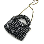 Chanel Fabric Mini Chain Shoulder Bag Black Ap3435 Sequins — view 2