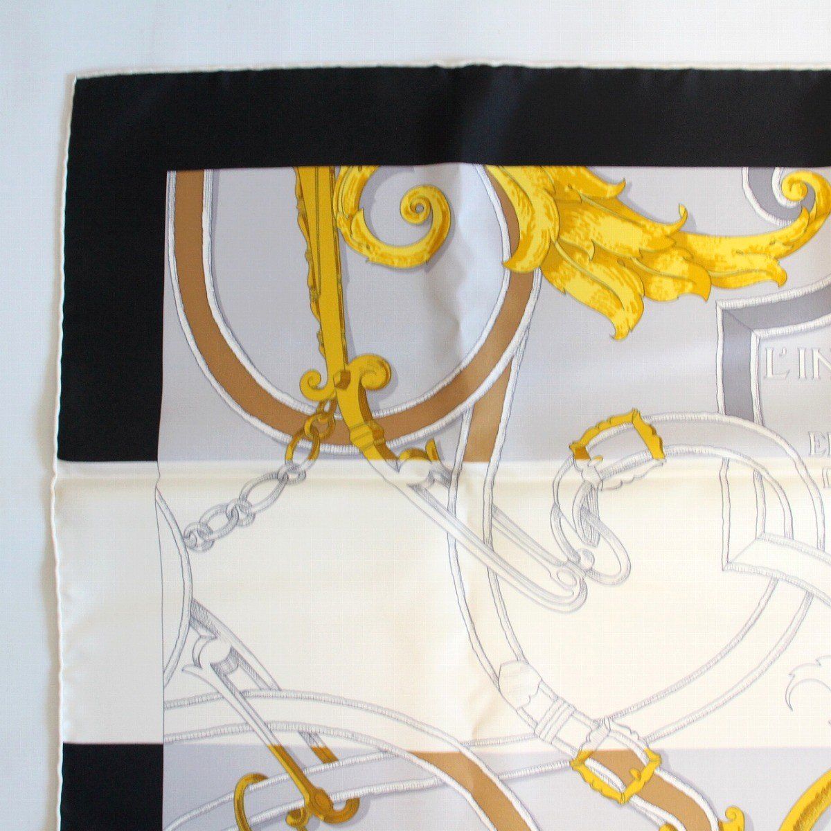 Hermes Carre 90 Scarf Badyall Teiogaku Silk Black — view 2