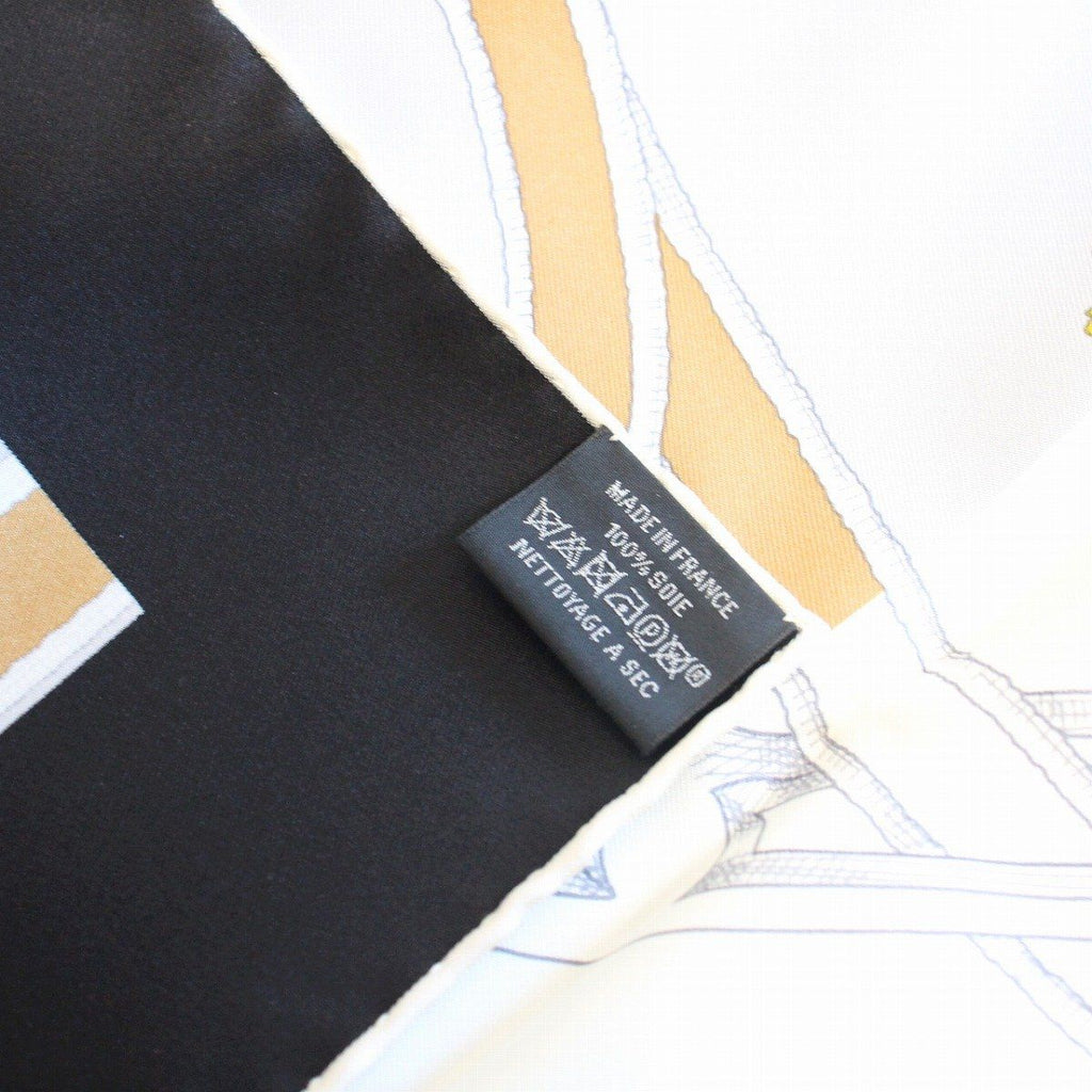 Hermes Carre 90 Scarf Badyall Teiogaku Silk Black — view 7