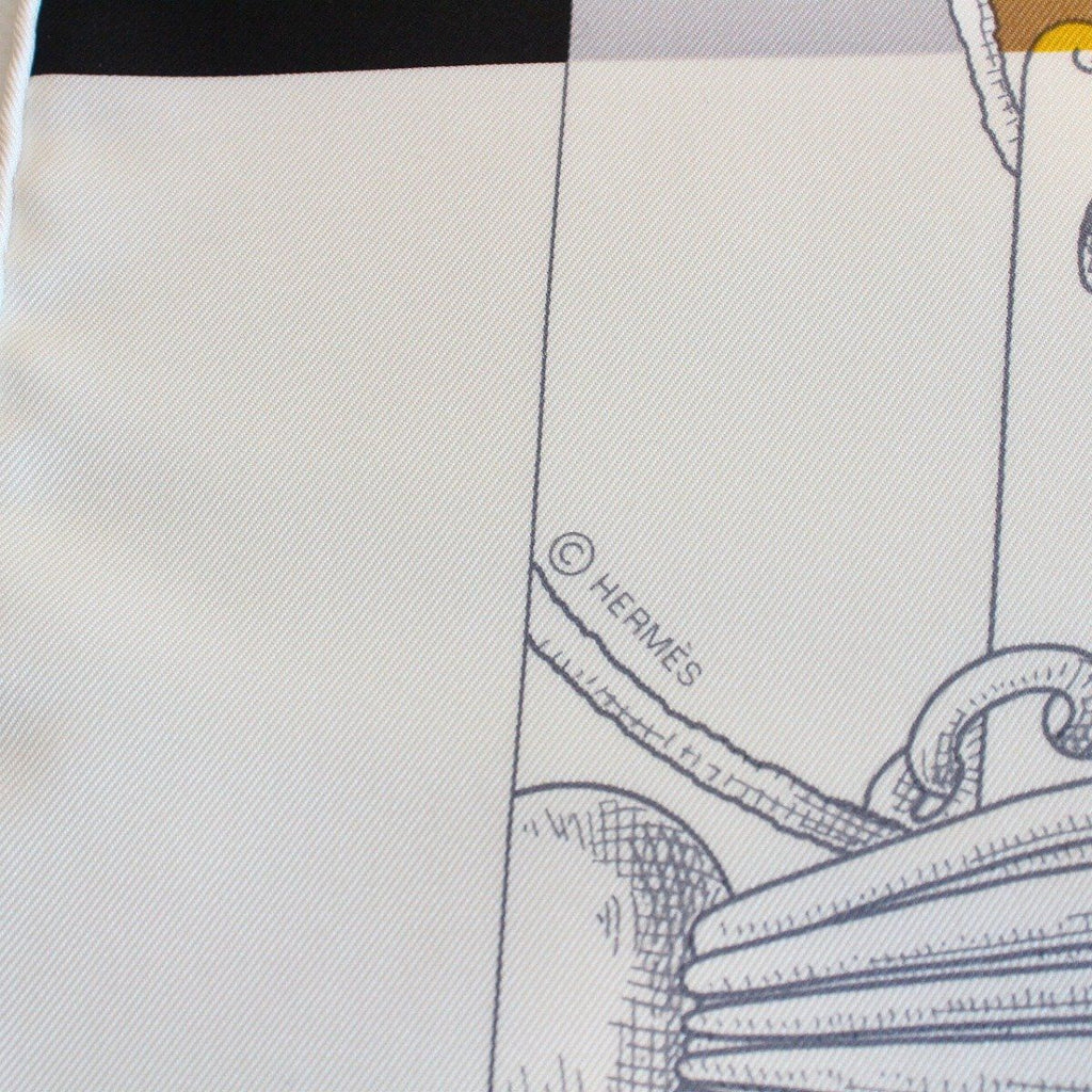 Hermes Carre 90 Scarf Badyall Teiogaku Silk Black — view 6