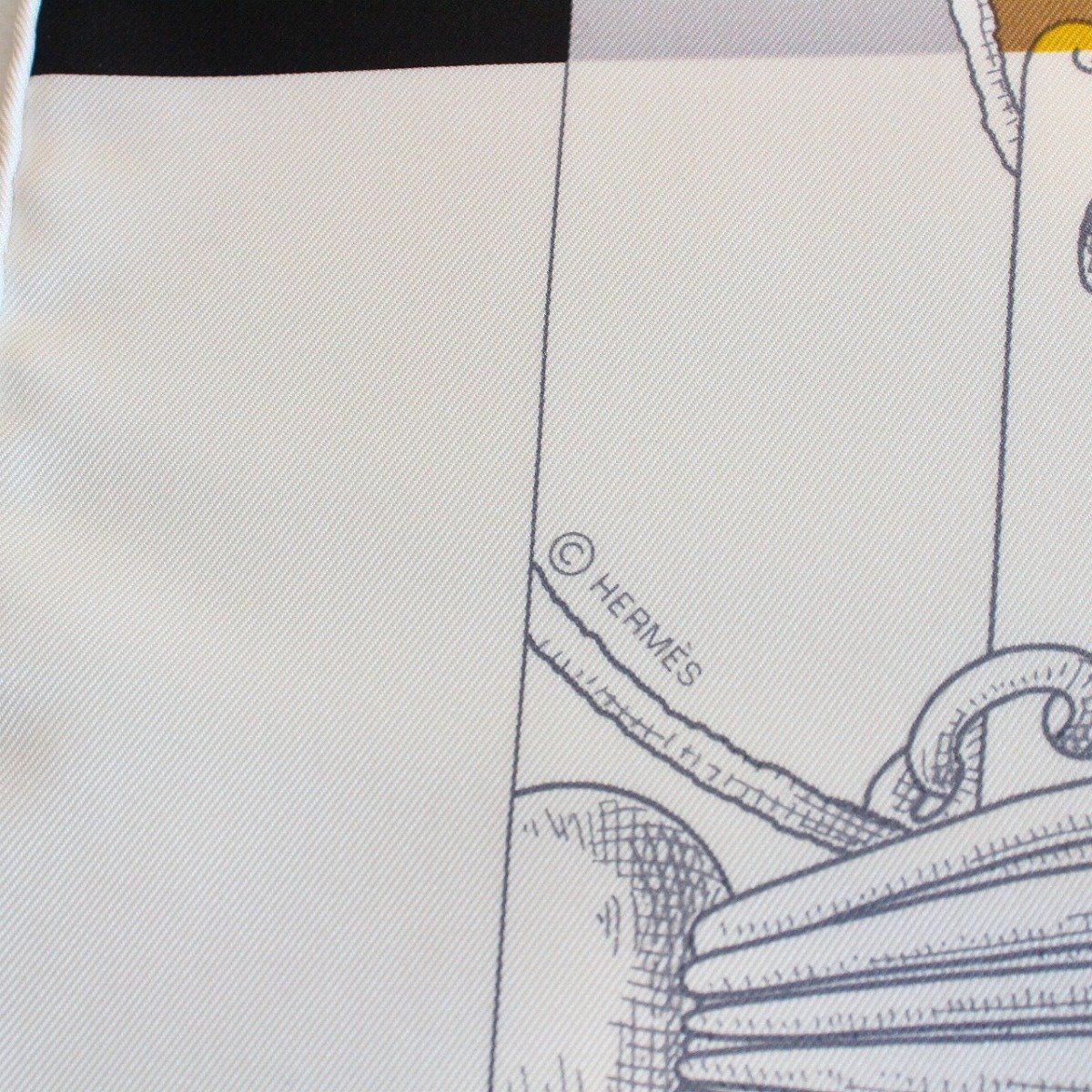 Hermes Carre 90 Scarf Badyall Teiogaku Silk Black — view 6