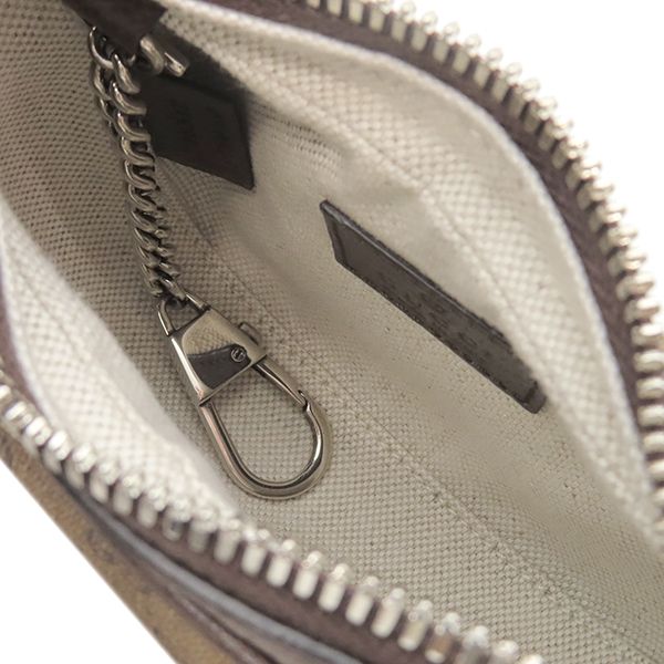 Gucci 2-Way Bag Micro GG Supreme Canvas Leather Beige and Ebony Silver Hardware — view 9