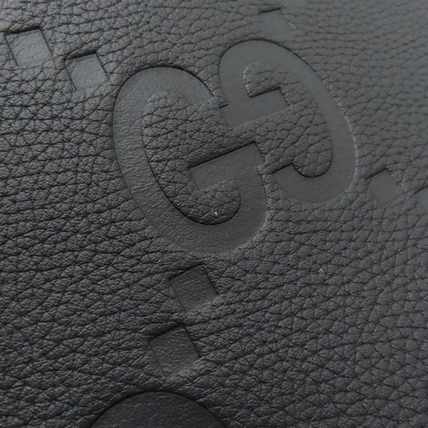 Gucci Shoulder Bag Jumbo GG Messenger Leather GG Leather Black Silver — view 5