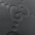 Gucci Shoulder Bag Jumbo GG Messenger Leather GG Leather Black Silver — view 5