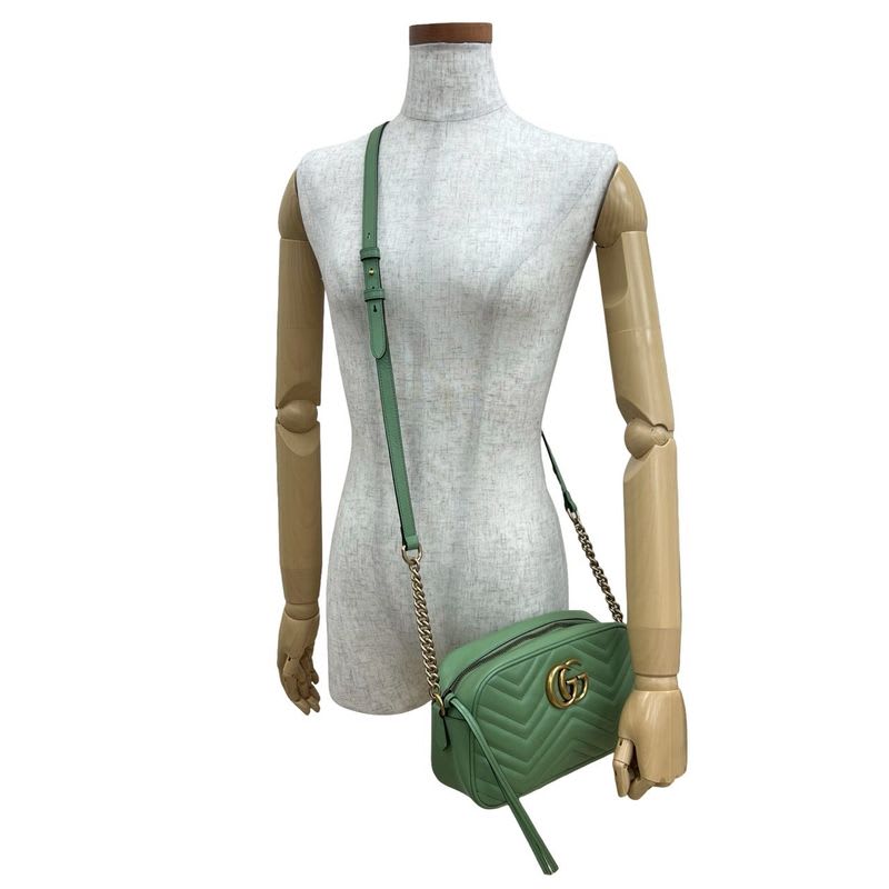 Gucci GG Marmont Quilted Leather Chain Shoulder Bag Pochette