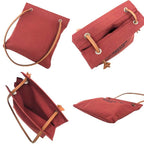 Hermes Sac Aline MM Shoulder Bag Toile Chevron Canvas Red Tone Stamped — view 2