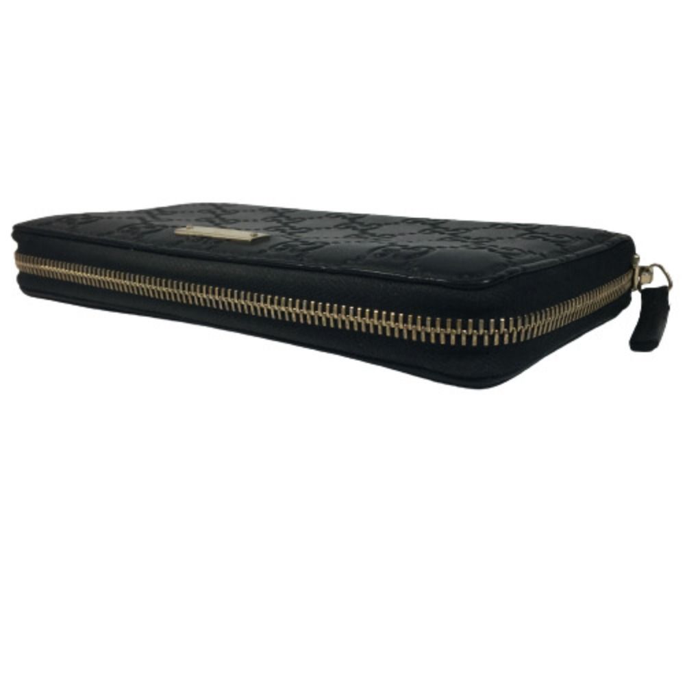 Gucci Guccissima Round Zipper Long Wallet Black Main Item Only — view 3