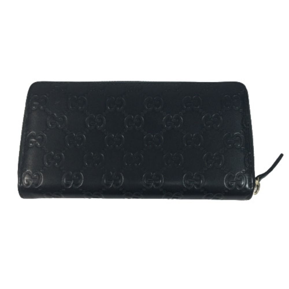 Gucci Guccissima Round Zipper Long Wallet Black Main Item Only — view 2