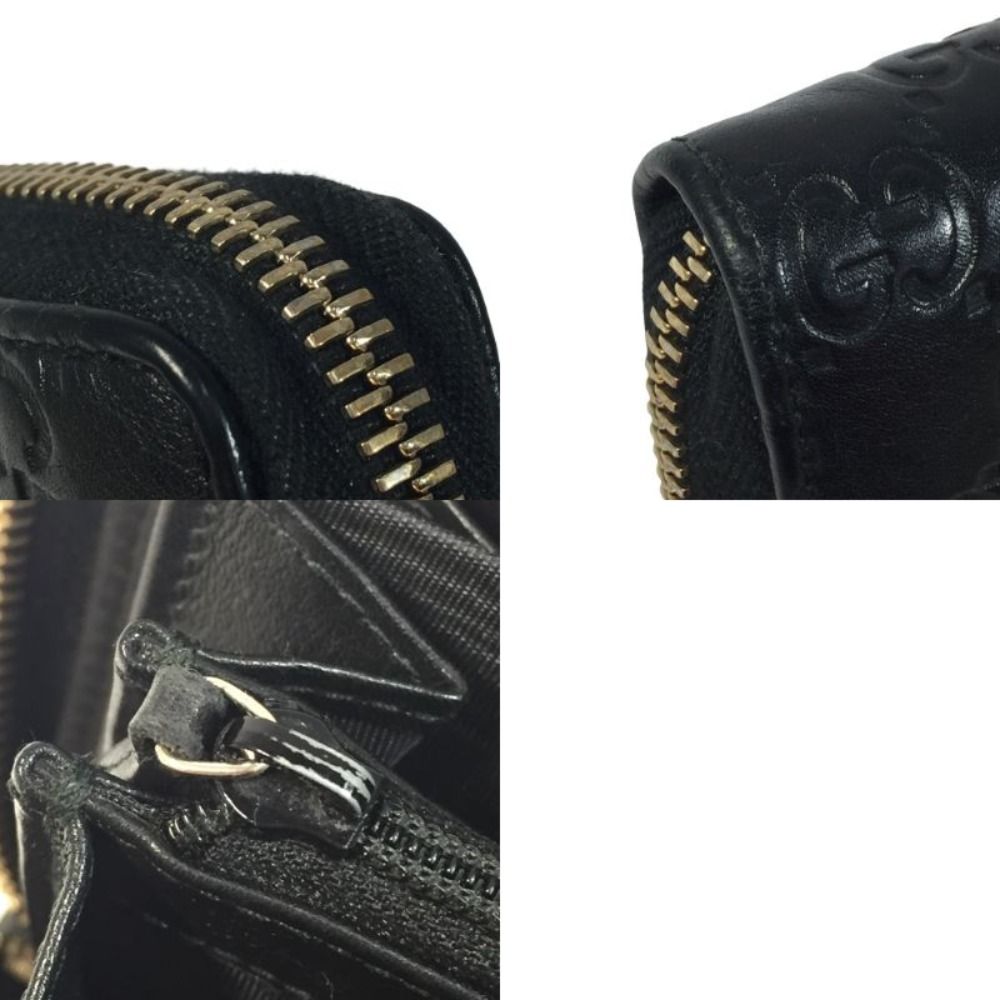 Gucci Guccissima Round Zipper Long Wallet Black Main Item Only — view 9
