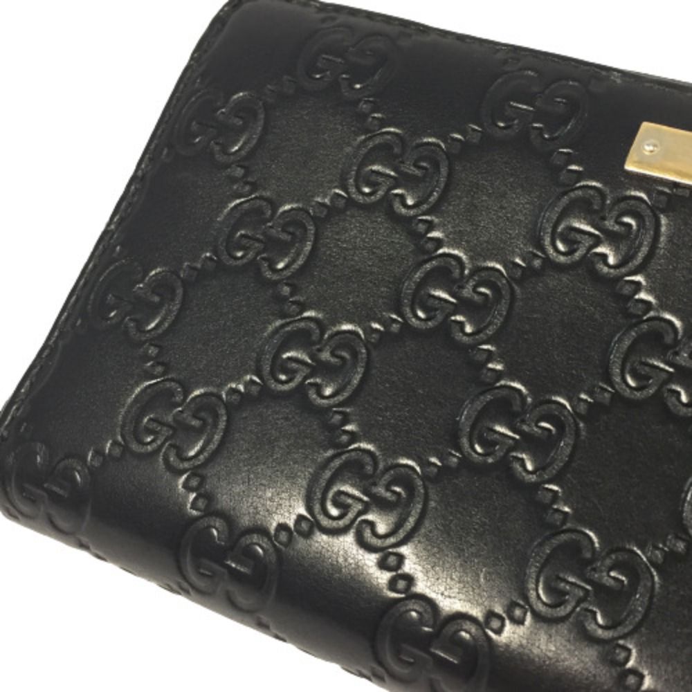 Gucci Guccissima Round Zipper Long Wallet Black Main Item Only — view 4