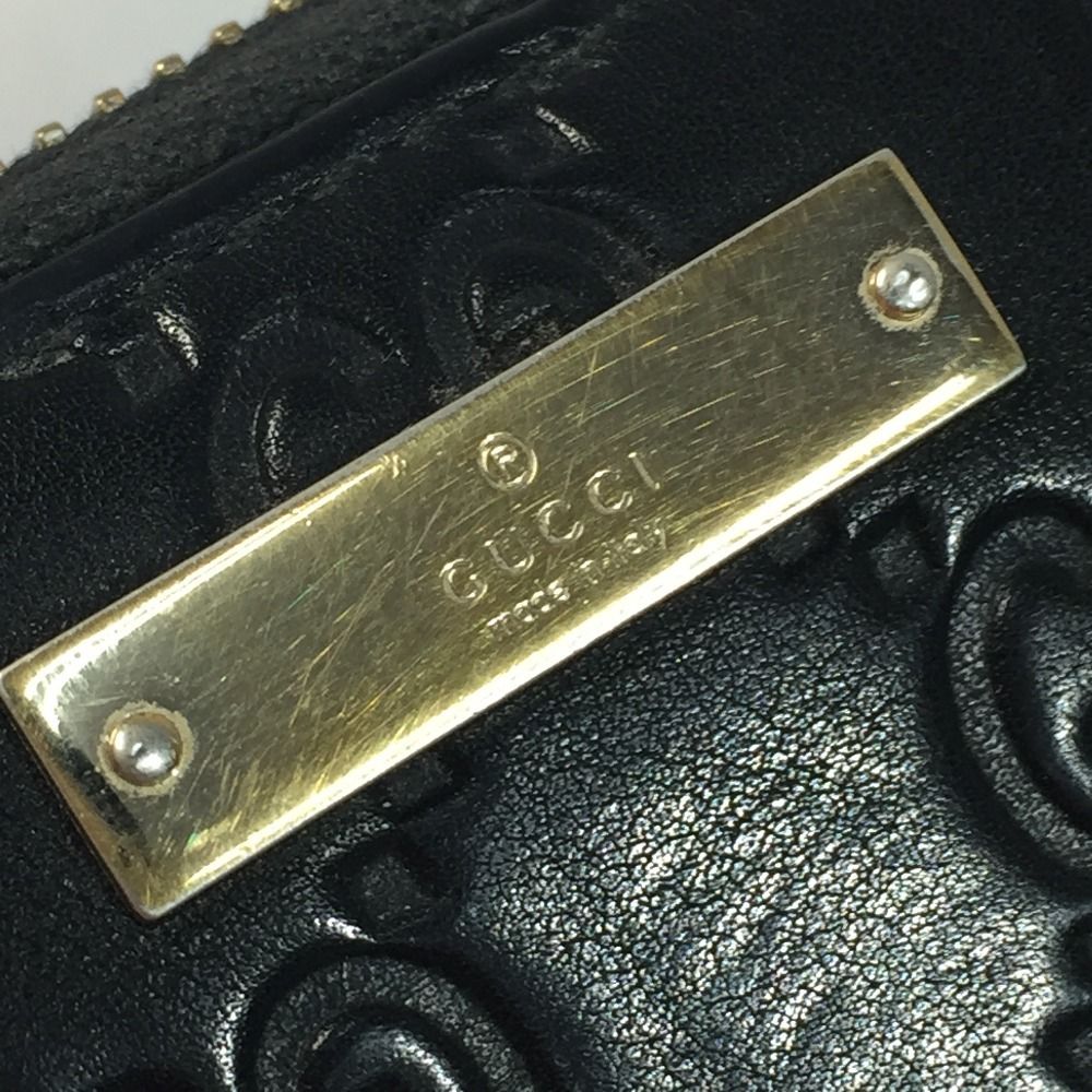 Gucci Guccissima Round Zipper Long Wallet Black Main Item Only — view 5