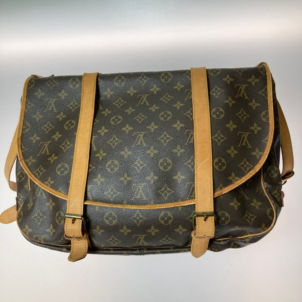 Louis Vuitton Monogram Saumur 43 Shoulder Bag Brown Inner Pocket Frayed — view 2