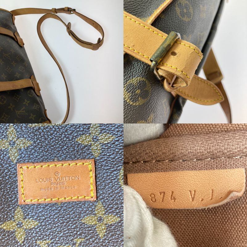 Louis Vuitton Monogram Saumur 43 Shoulder Bag Brown Inner Pocket Frayed — view 6