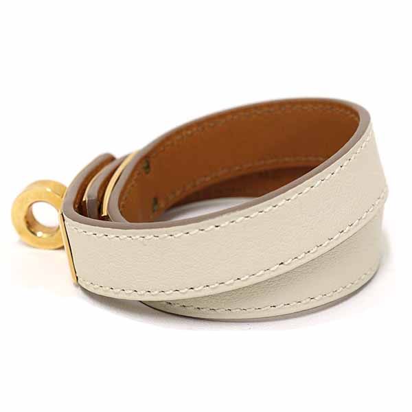 Hermes Leather Bracelet <kelly> Double Tour Vaux Swift T Stamp — view 3