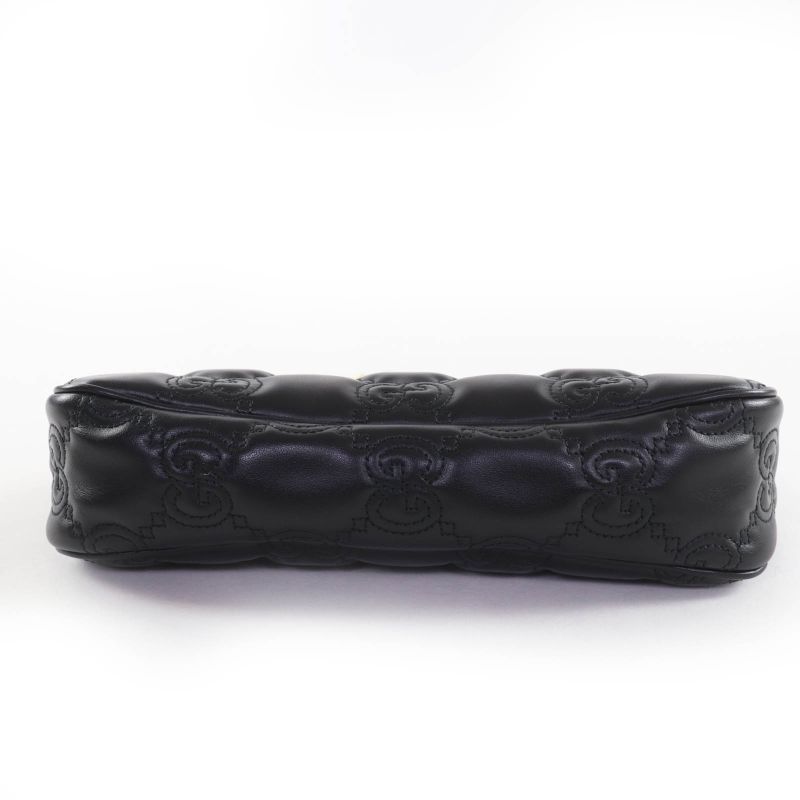 Gucci GG Matelasse 2-Way Leather Shoulder Bag Black Storage — view 4