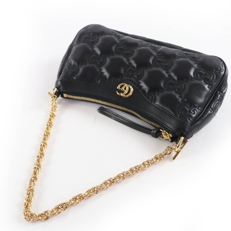 Gucci GG Matelasse 2-Way Leather Shoulder Bag Black Storage — view 5