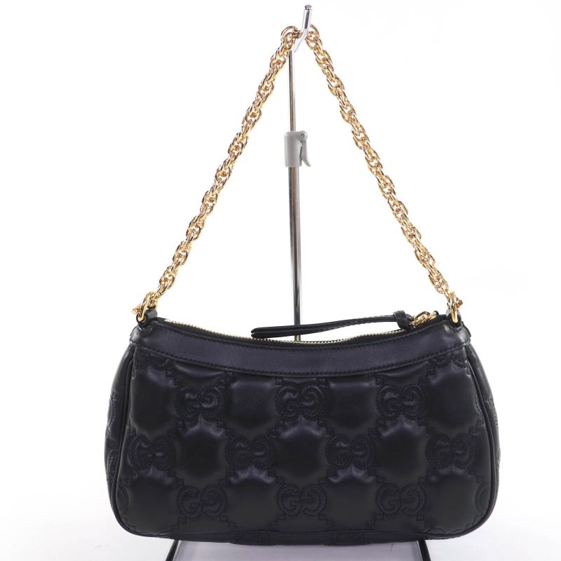 Gucci GG Matelasse 2-Way Leather Shoulder Bag Black Storage — view 3