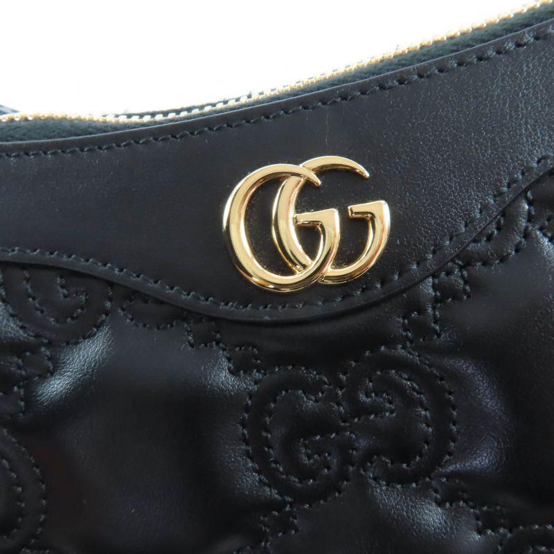 Gucci GG Matelasse 2-Way Leather Shoulder Bag Black Storage — view 9