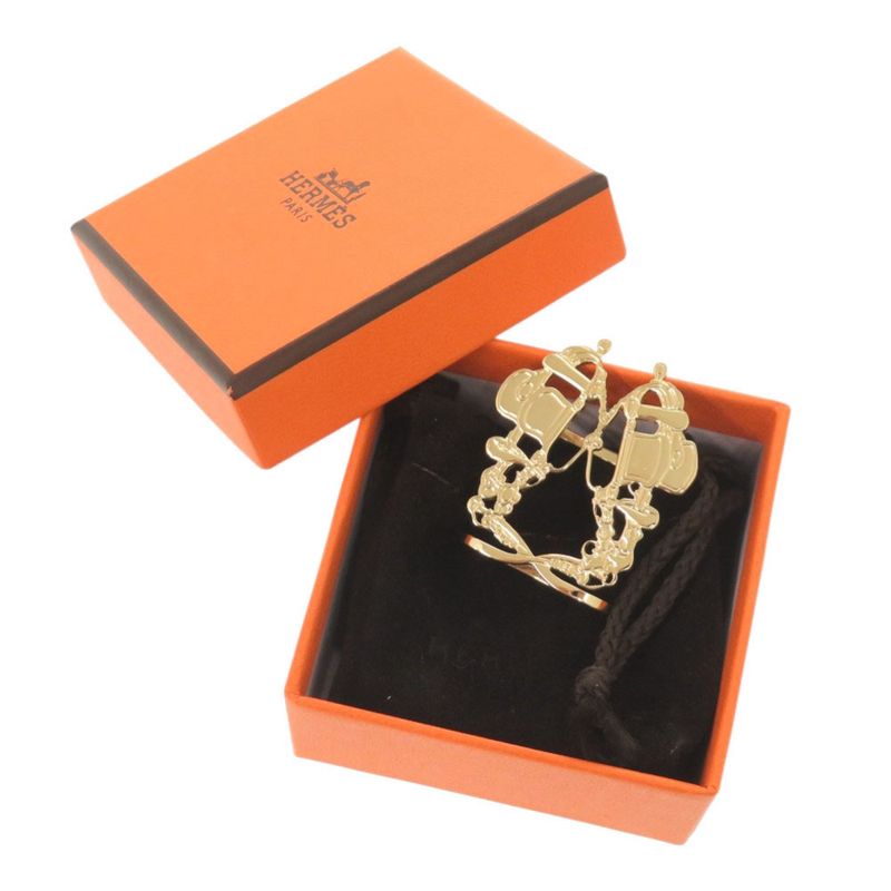 Hermes Brides de Gala Metal Gold Scarf Ring 0577 — view 2