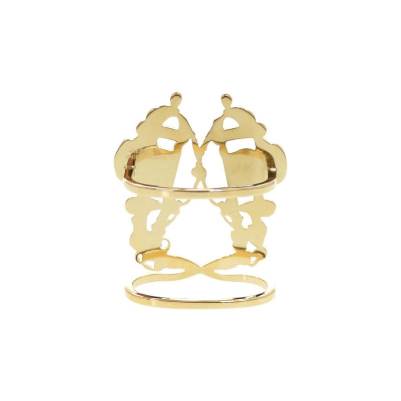 Hermes Brides de Gala Metal Gold Scarf Ring 0577 — view 3