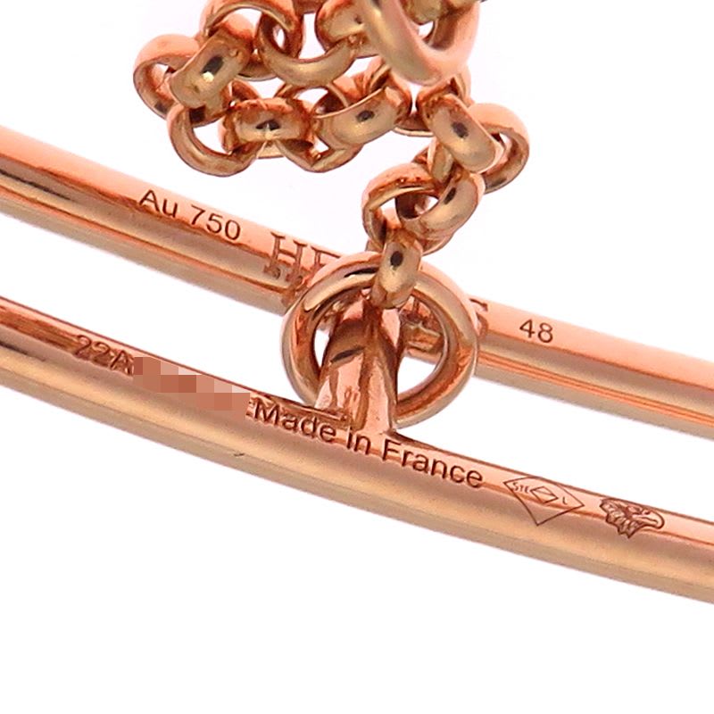 Hermes Rose Gold Diamante Charm Ring — view 5