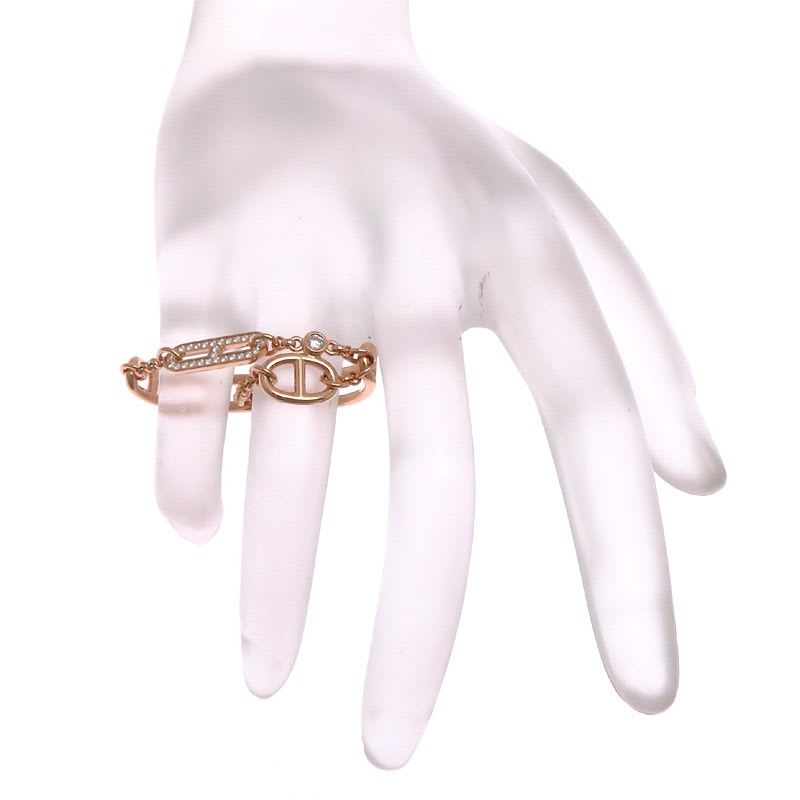 Hermes Rose Gold Diamante Charm Ring — view 6