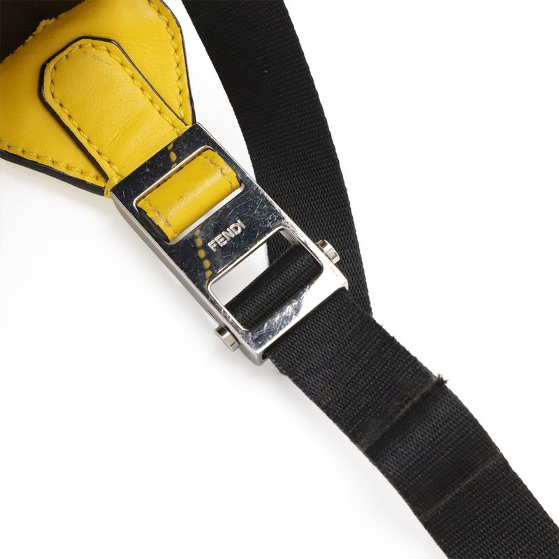 Fendi Zucca Pattern Backpack Leather Khaki Brown Black Yellow Silver — view 7
