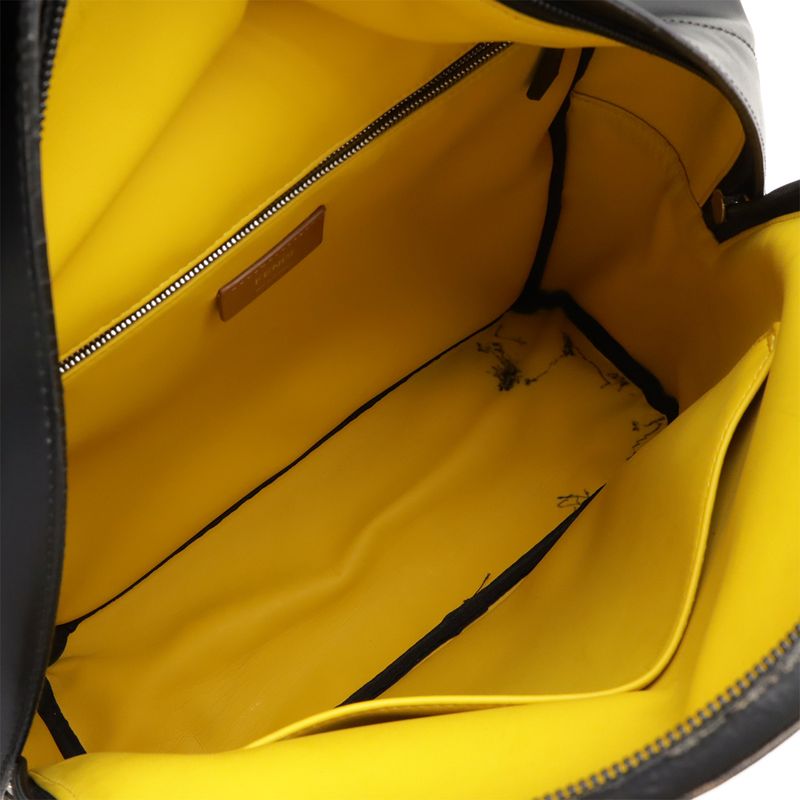 Fendi Zucca Pattern Backpack Leather Khaki Brown Black Yellow Silver — view 8