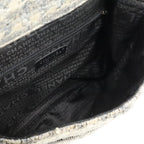 Chanel Camellia Tweed Chain Shoulder Bag Crossbody Grayish Multicolor Black — view 6