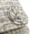 Chanel Camellia Tweed Chain Shoulder Bag Crossbody Grayish Multicolor Black — view 8