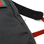 Gucci Techno Canvas Backpack Cat Head Leather Mesh Black Navy Red Green — view 9