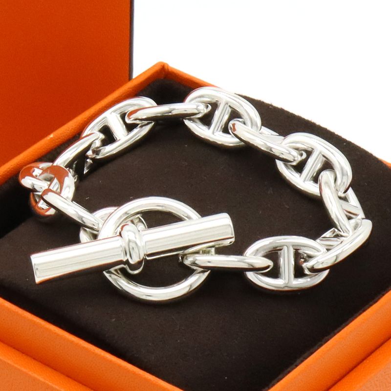 Hermes Chaine D'ancre Bracelet MM 12 Frames AG 925 SV Silver — view 7